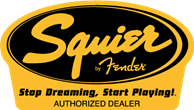 A fender squier logo is shown.