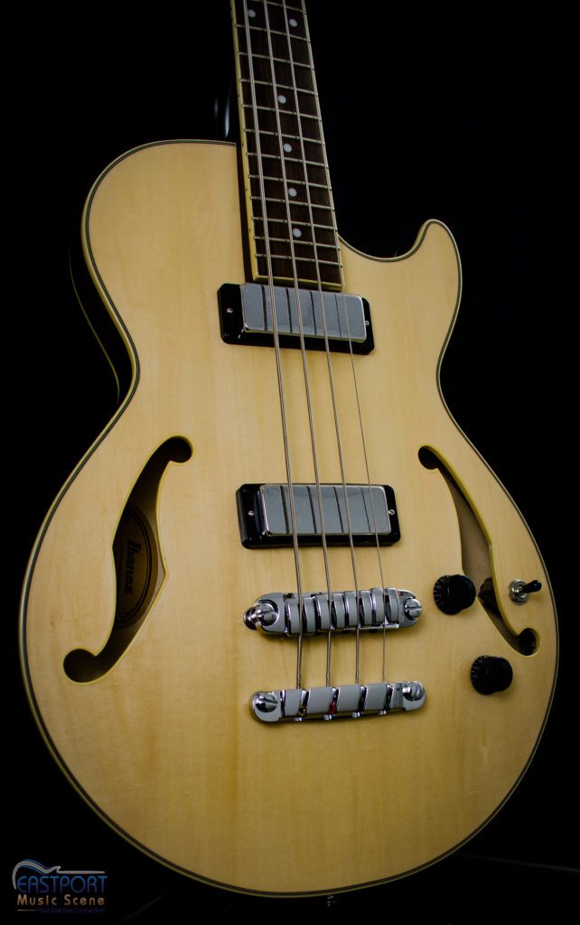 A close up of the front of an electric guitar