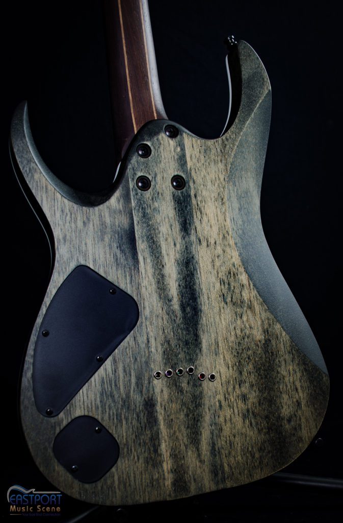 A close up of the front of an electric guitar